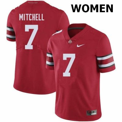 NCAA Ohio State Buckeyes Women's #7 Teradja Mitchell Red Nike Football College Jersey WSI6645HK